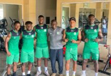 Katsina United players in the gym