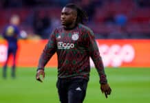 Calvin Bassey during Ajax warmup