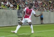 Mohammed Kudus celebrates scoring against Ludogorets