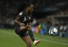 31st July 2023; Brisbane Stadium, Brisbane, Queensland, Australia: FIFA Womens World Cup Group B Football, Republic of Ireland versus Nigeria; Antionette Payne of Nigeria brings down a high ball - Photo by Icon sport