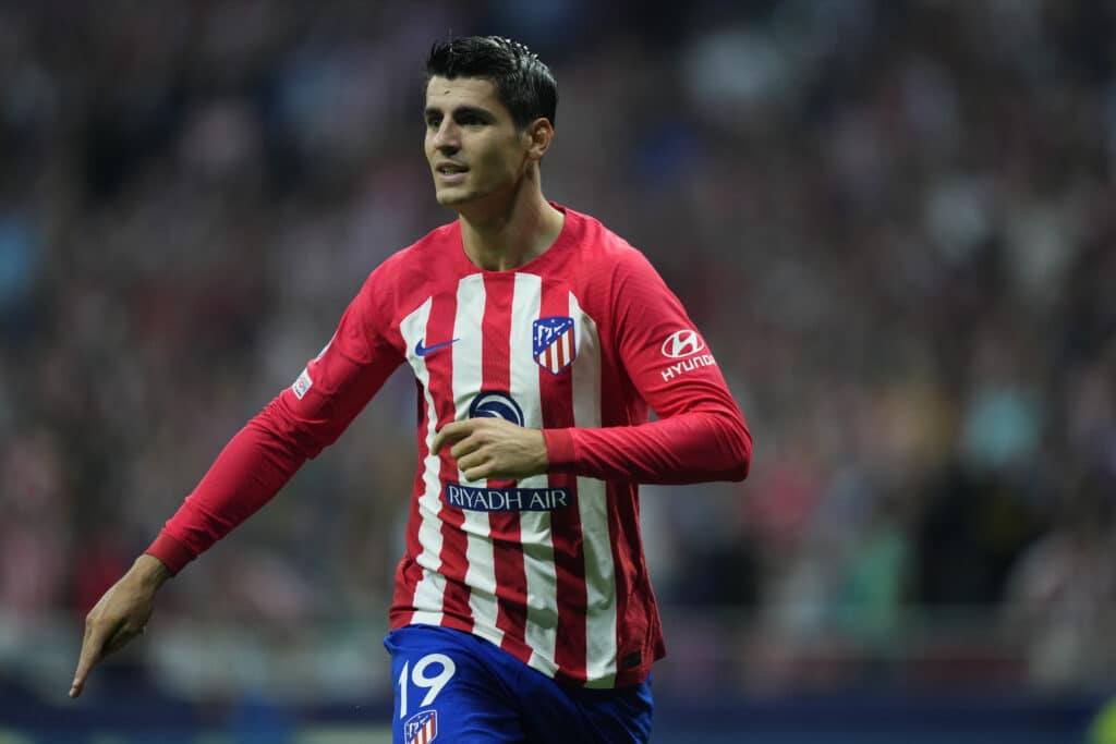Alvaro Morata of Atletico de Madrid celebrates after scoring goal